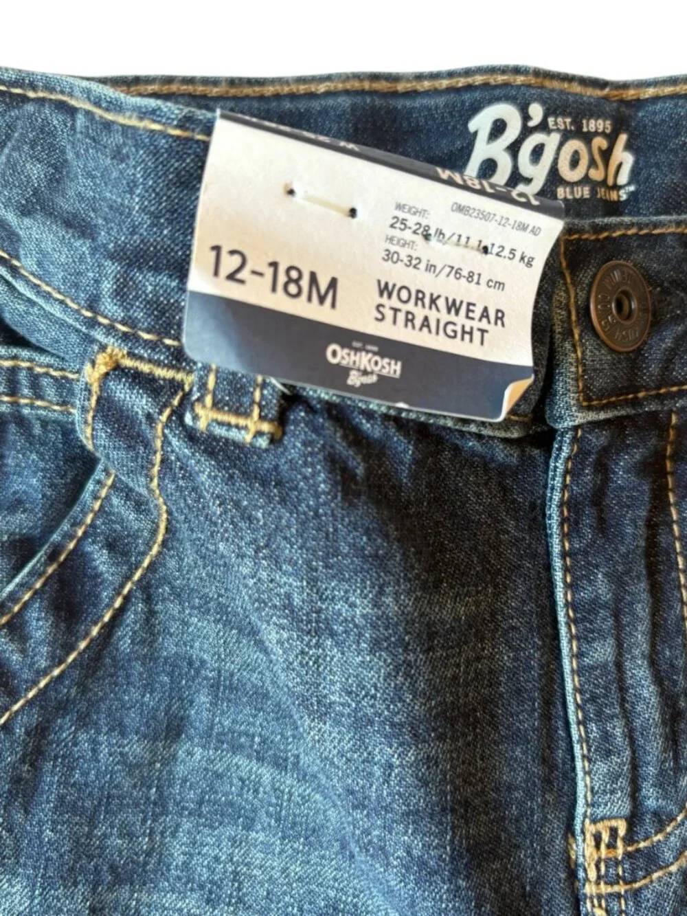 OshKosh 12-18 Months Boys Straight NWT
